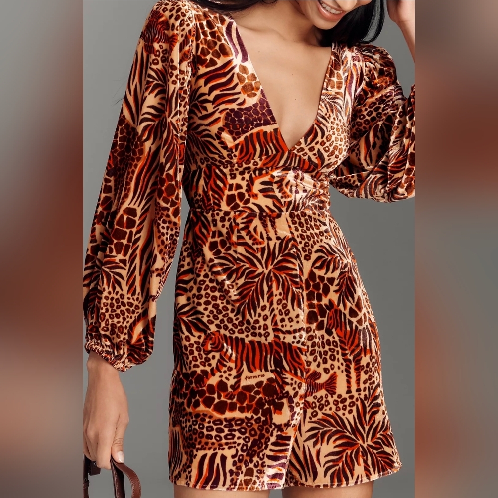 Farm Rio Safari Print Long Sleeve Romper - Picture 4 of 5